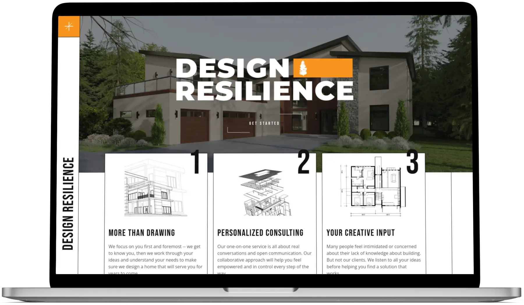 Design Resilience website on laptop.