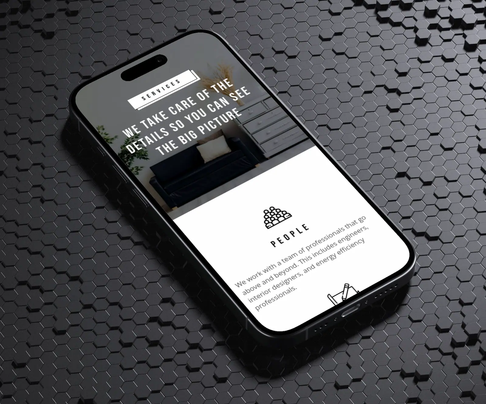 Design Resilience website on mobile.